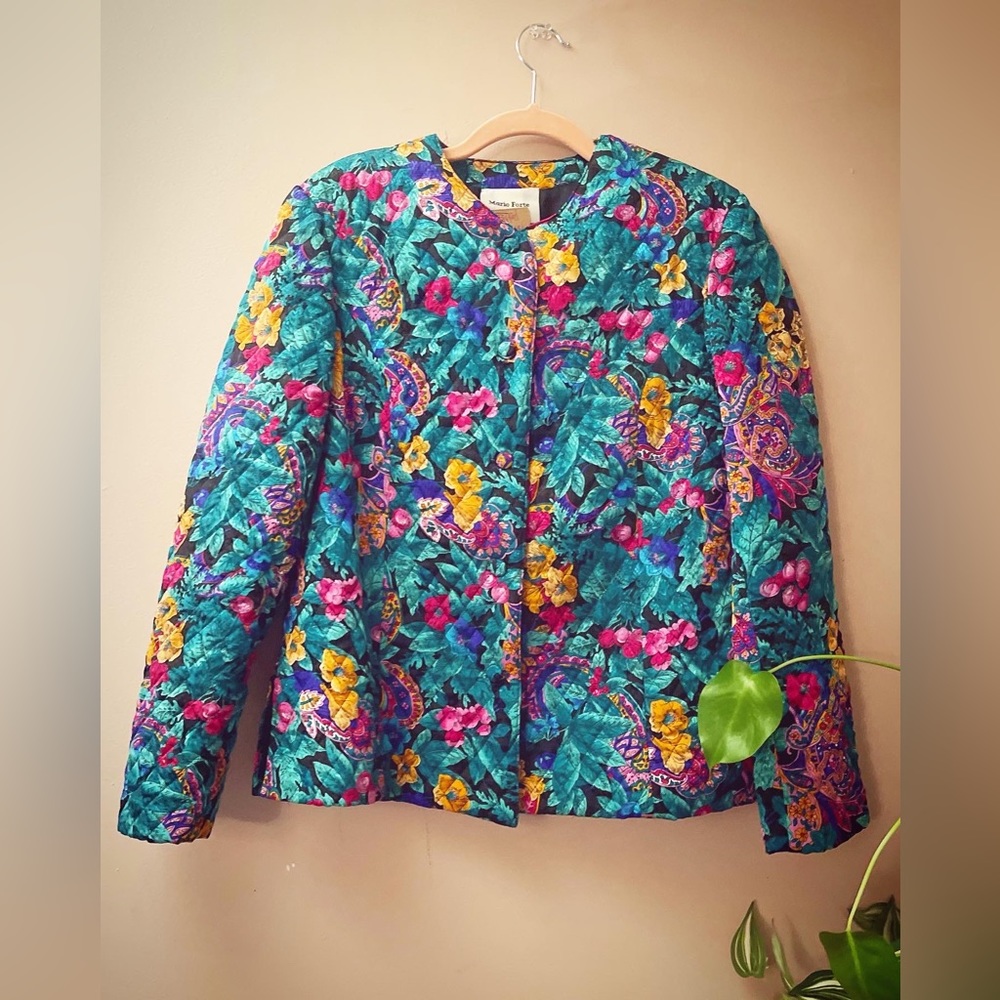 Botanical Print Quilted Jacket